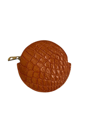 Round Coin Purse - Half Croc