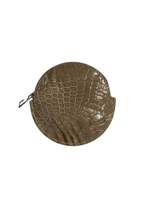 Round Coin Purse - Half Croc