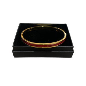 Crocodile Leather Narrow Hinged Bangle