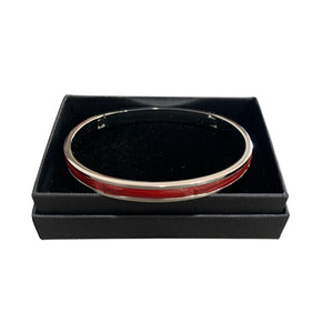 Crocodile Leather Narrow Hinged Bangle