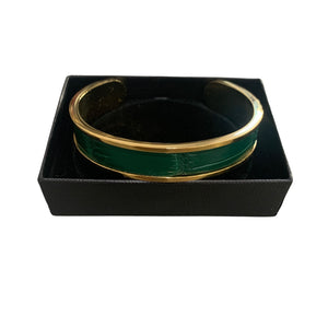Crocodile Leather Narrow Open Bangle