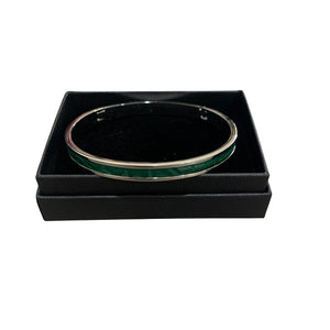 Crocodile Leather Narrow Hinged Bangle