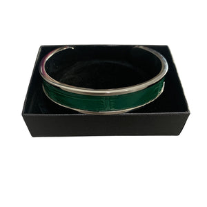 Crocodile Leather Narrow Open Bangle