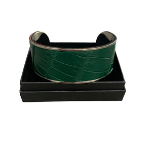 Crocodile Leather Wide Open Bangle