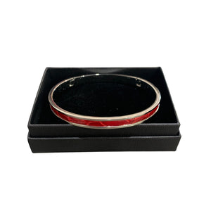 Crocodile Leather Narrow Hinged Bangle
