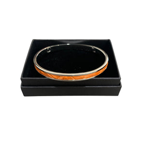 Crocodile Leather Narrow Hinged Bangle