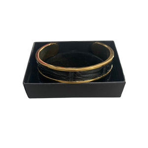 Crocodile Leather Narrow Open Bangle