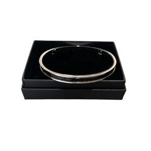 Crocodile Leather Narrow Hinged Bangle