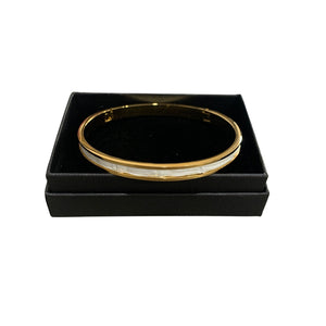 Crocodile Leather Narrow Hinged Bangle