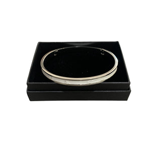 Crocodile Leather Narrow Hinged Bangle