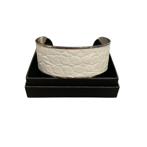 Crocodile Leather Wide Open Bangle