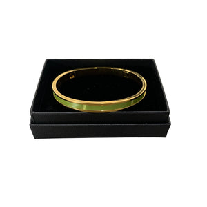 Crocodile Leather Narrow Hinged Bangle