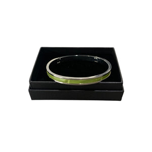 Crocodile Leather Narrow Hinged Bangle