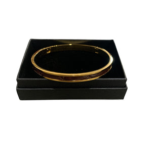 Crocodile Leather Narrow Hinged Bangle