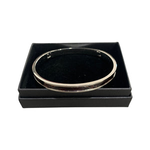 Crocodile Leather Narrow Hinged Bangle