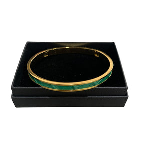Crocodile Leather Narrow Hinged Bangle