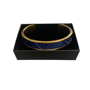 Crocodile Leather Narrow Open Bangle