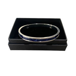Crocodile Leather Narrow Hinged Bangle