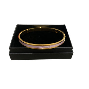 Crocodile Leather Narrow Hinged Bangle