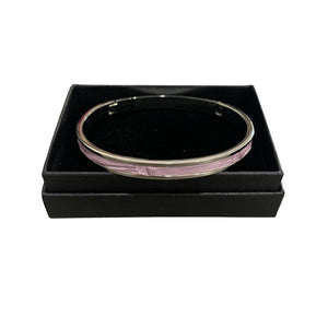 Crocodile Leather Narrow Hinged Bangle