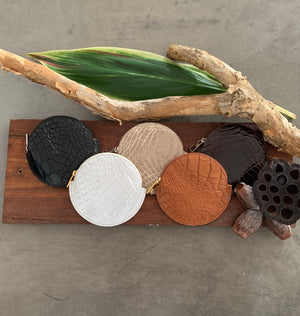 Round Coin Purse - Half Croc