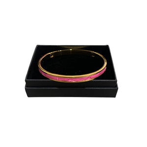 Crocodile Leather Narrow Hinged Bangle