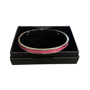 Crocodile Leather Narrow Hinged Bangle