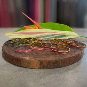 Crocodile Leather Narrow Hinged Bangle