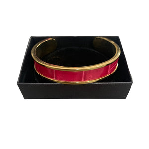 Crocodile Leather Narrow Open Bangle
