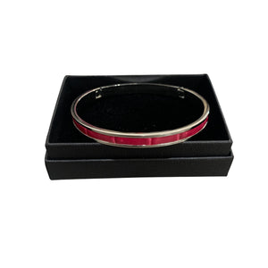 Crocodile Leather Narrow Hinged Bangle