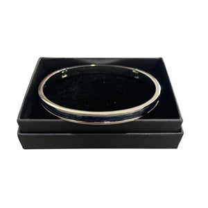 Crocodile Leather Narrow Hinged Bangle