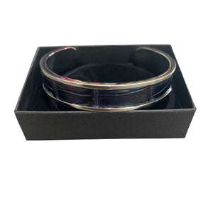 Crocodile Leather Narrow Open Bangle