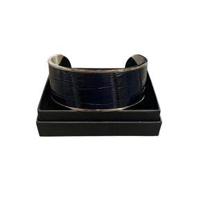 Crocodile Leather Wide Open Bangle