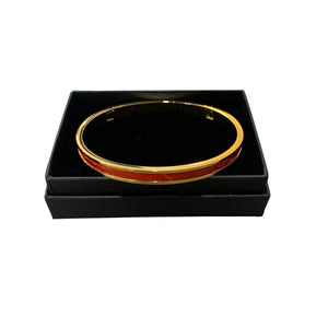 Crocodile Leather Narrow Hinged Bangle