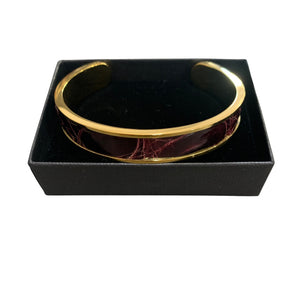 Crocodile Leather Narrow Open Bangle
