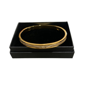 Crocodile Leather Narrow Hinged Bangle