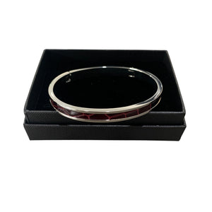Crocodile Leather Narrow Hinged Bangle